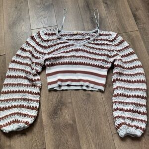 Altar'd State Ribbed knit  Long Sleeve Crop Top